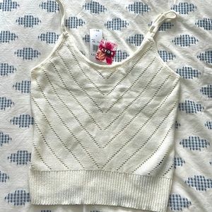 Roxy White Knit tank top NWT